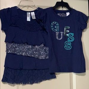 Two guess navy blue t shirts